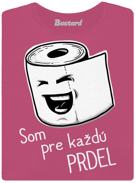 Prdel dámske tričko s lemom Magenta