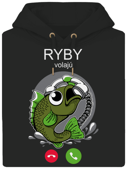 Ryby volají unisex mikina premium Dark Black