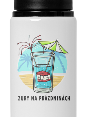 Zuby na prázdninách flaša na vodu White