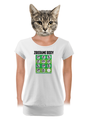 Zbierame body - futbal dámske tričko s lemom White