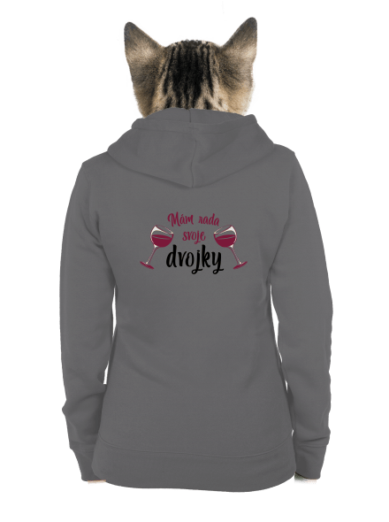 Dvojky dámska mikina na zips Steel Gray