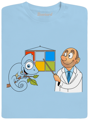 Chameleón u lekára pánske tričko Sky Blue