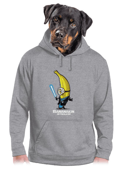 Bananakin Skywalker pánska mikina klokanka Light Melange