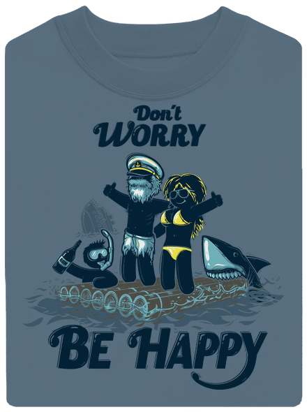 Don't worry unisex mikina bez kapucne Nordic Blue