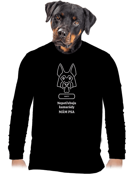 Nemôžem, mám psa pánske dlhý rukáv Black