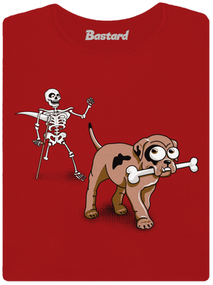 Kostlivec dámske tričko s lemom Red Mal