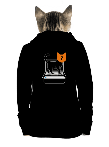 Mačka na klávesnici dámska mikina na zips Black