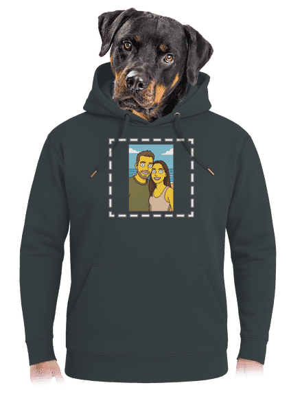 Simpsonovi z vlastnej fotky unisex mikina premium Charcoal