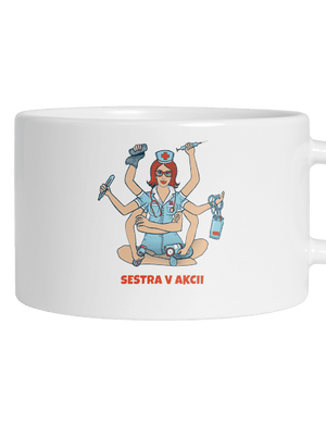 Sestra v akcii hrnček makronka White