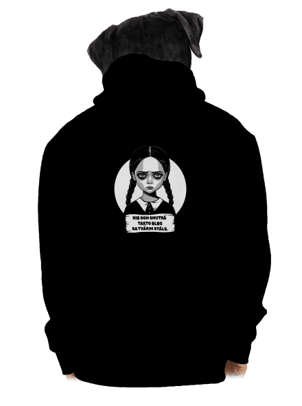 Nie som smutná pánska mikina na zips Black