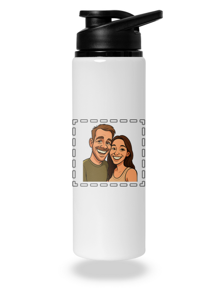 Karikatúra z vlastnej fotky flaša na vodu White