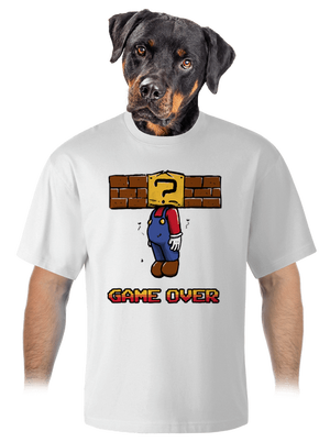 Game Over unisex tričko oversized White