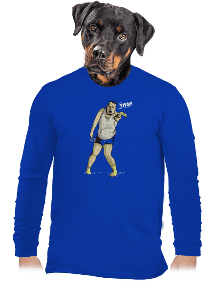 Beer zombie pánske dlhý rukáv Royal Blue