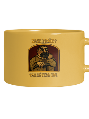 Zase práce? hrnček makronka Yellow Macaron