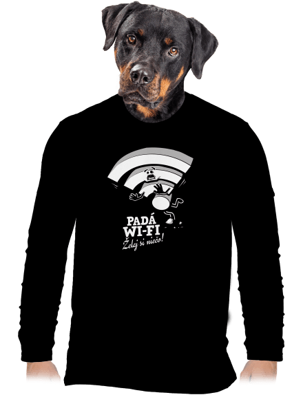 Padá wi-fi pánske dlhý rukáv Black