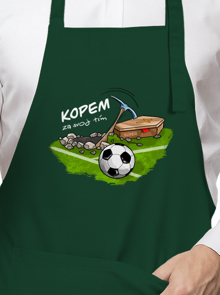 Kopem za svoj tím zástera Bottle Green