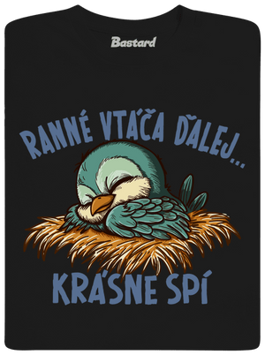 Ranné vtáča spí detské tričko Black