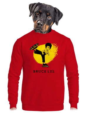 Bruce Lee unisex mikina bez kapucne Red