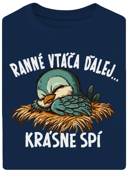 Ranné vtáča spí unisex tričko oversized Midnight Blue