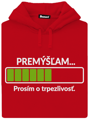 Premýšľam pánska mikina klokanka Red