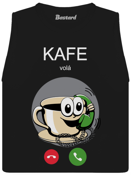 Kafe volá dámske tielko voľné Black