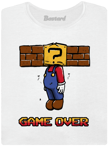 Game Over dámske tričko s lemom White