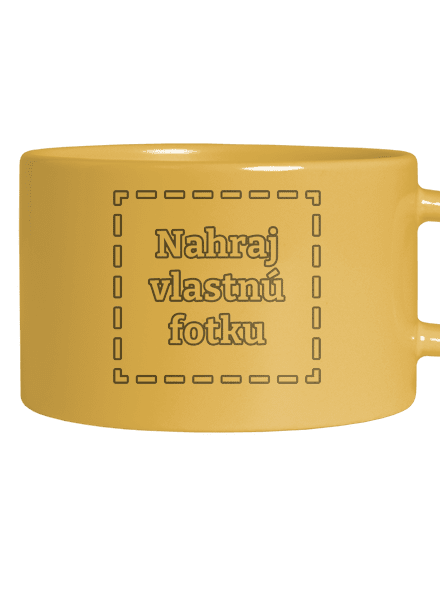 Vlastná potlač hrnček makronka Yellow Macaron