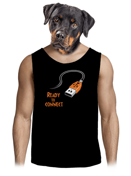 USB pripojenie pánske tielko Black