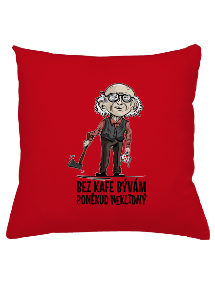 Neklidný bez kafe vankúš Red