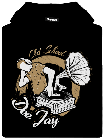 Old school DJ pánska mikina klokanka Black