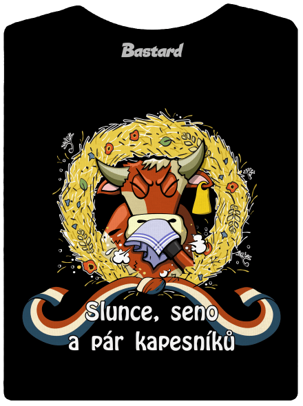 Slunce, seno a pár kapesníků dámske tričko s lemom Black