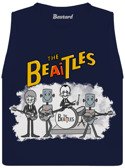 AI Beatles dámske tielko voľné Navy