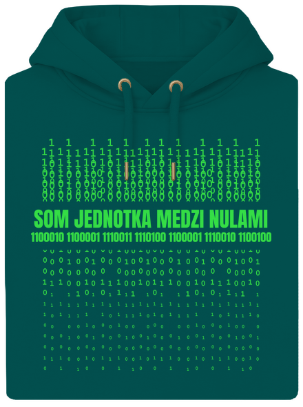 Jednotka medzi nulami unisex mikina premium Emerald Green