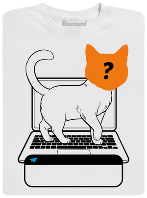 Mačka na klávesnici pánske tričko White