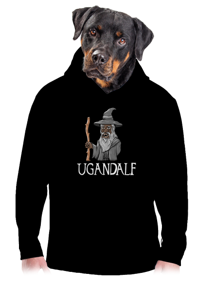 Ugandalf pánska mikina klokanka Black