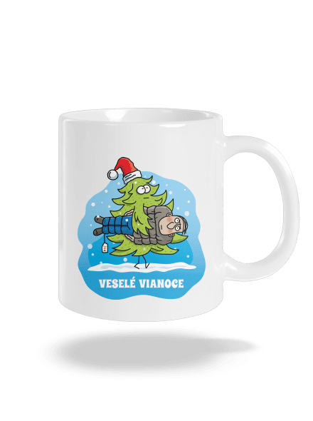 Veselé Vianoce klasický hrnček White