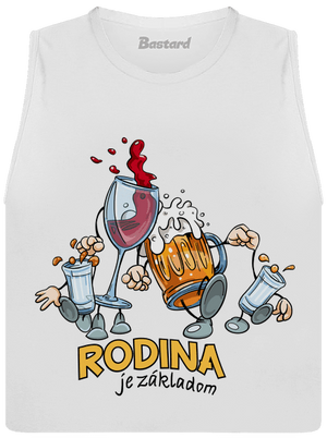 Rodina je základom dámske tielko voľné White