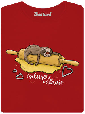 Milujem váľanie dámske tričko s lemom Red Mal