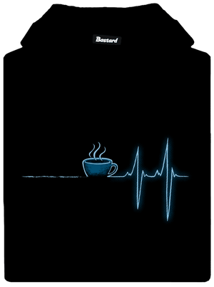 Coffee help pánska mikina klokanka Black