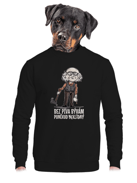 Neklidný bez piva unisex mikina bez kapucne Black