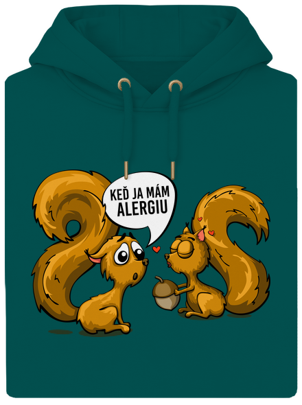 Alergická veverička unisex mikina premium Emerald Green