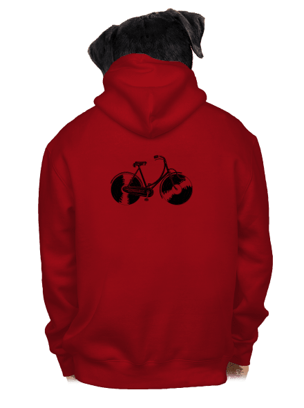 Gramofónový bicykel pánska mikina na zips Red