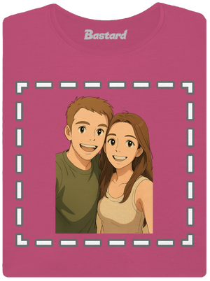 Ghibli efekt z vlastnej fotky dámske tričko s lemom Magenta