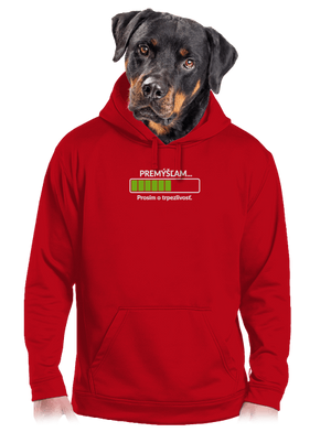 Premýšľam pánska mikina klokanka Red