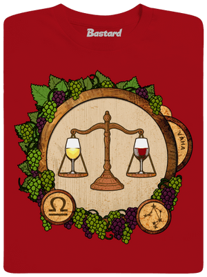 Vínny horoskop: Váha pánske dlhý rukáv Red