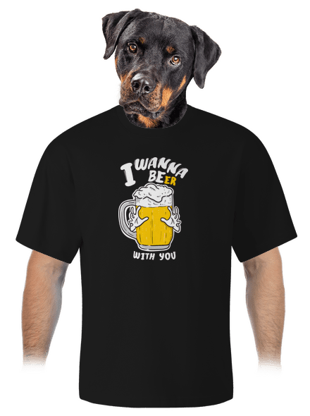I wanna beer unisex tričko oversized Black