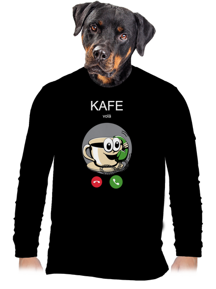 Kafe volá pánske dlhý rukáv Black