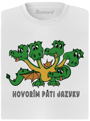 Hovorím piatimi jazykmi dámske športové tričko White