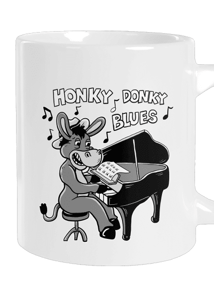 Honky donky blues veľký hrnček White