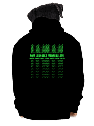 Jednotka medzi nulami pánska mikina na zips Black